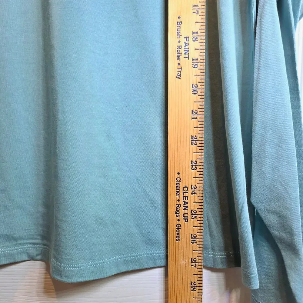 Sundance‎ Cascading Puff Long Sleeve Top Sz XL Green Blue Raglan Pullover Top - Picture 9 of 9